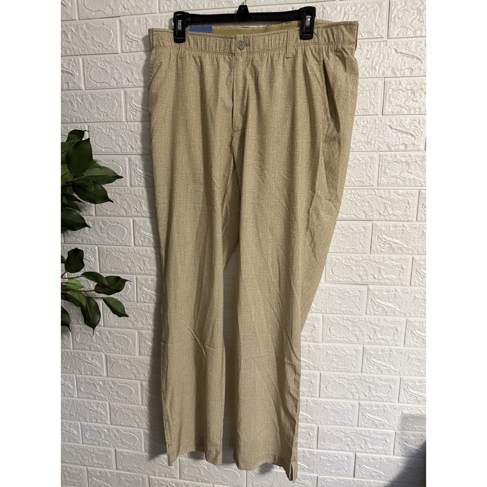 Bald Head Blues Mens Golf Pants Gold Flat Front Straight Leg 36x32